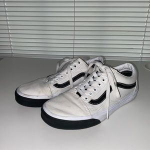 White and Black Colorblock Old Skool Vans